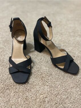 Black Block Heel Ankle-Strap Sandals - Women